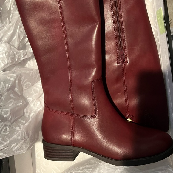 INC International Concepts Women's Merlot Fawne Riding Leather Boots - Picture 7 of 9